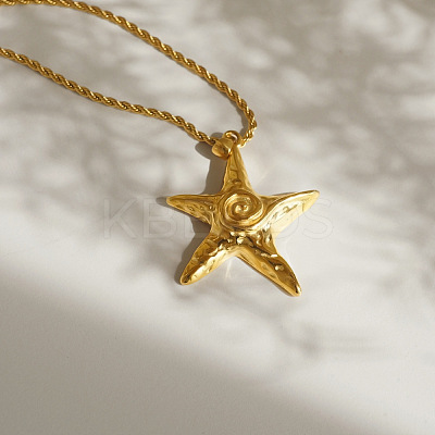 Summer Fashionable Brass Vortex Starfish Pendant Necklaces for Women FS-WG7C9A7-01-1