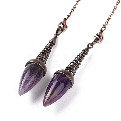 Natural Amethyst Dowsing Pendulums G-L524-06R-02-1