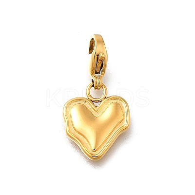Heart 304 Stainless Steel Pendant Decorations STAS-R159-41G-01-1
