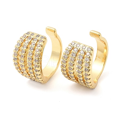 Cubic Zirconia Cuff Earrings EJEW-K251-01G-1