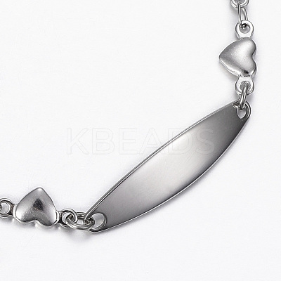 Tarnish Resistant 304 Stainless Steel ID Bracelets BJEW-H520-11P-1