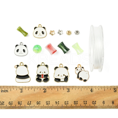 DIY Bamboo & Panda Acrylic & Alloy Enamel Bracelets Jewelry Making Kits DIY-FS0007-48-1