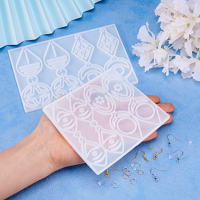 2Pcs Geometry Silicone Pendant Molds DIY-TA0010-04-1