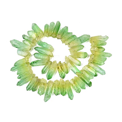 Two Tone Spray Painted Natural Quartz Crystal Points Beads Strands G-Q610-03D-1