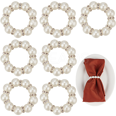 12Pcs Alloy & Imitation Pearl Beads Napkin Rings AJEW-CP0006-65-1