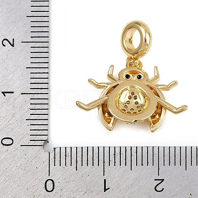 Brass Pave Colorful Cubic Zirconia European Dangle Charms KK-C114-08G-1