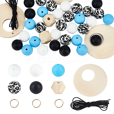DIY Silicone Beads Bulk Pendant Bracelet Making Kit DIY-SC0024-67-1