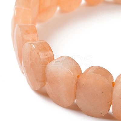 Natural Red Aventurine Oval Beaded Stretch Bracelet G-E010-01E-1