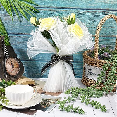 2Bags Pleated Gauze Yarn Flower Bouquets Wrapping Packaging OP-NB0001-13B-1