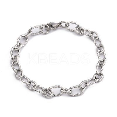 Tarnish Resistant 304 Stainless Steel Figaro Chain Bracelets BJEW-P237-24P-1