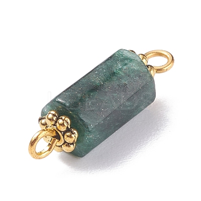 Natural Emerald Connector Charms PALLOY-JF01372-1