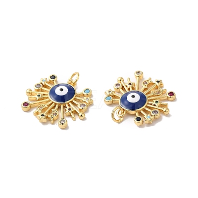 Brass Micro Pave Colorful Cubic Zirconia Pendants KK-E068-VA278-2-1
