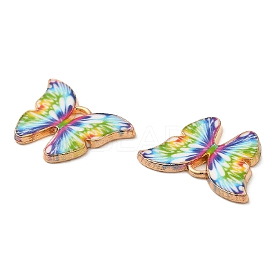 Light Gold Tone Alloy Enamel Pendants ENAM-M059-05KCG-04-1