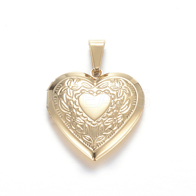 Ion Plating(IP) 316 Surgical Stainless Steel Locket Pendants STAS-N0016-03G-1