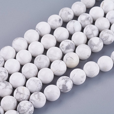 Natural Howlite Beads Strands G-I107-8mm-1