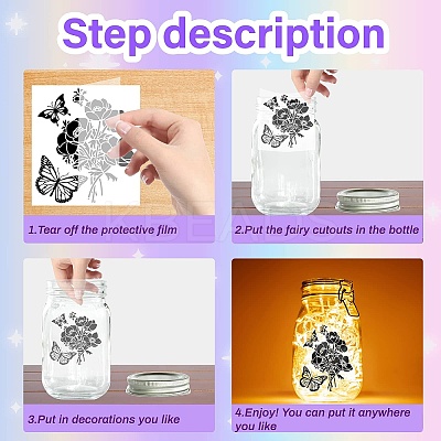 PVC Lamp Film for DIY Colorful Light Hanging Lamp Frosted Glass Jar DIY-WH0505-003-1