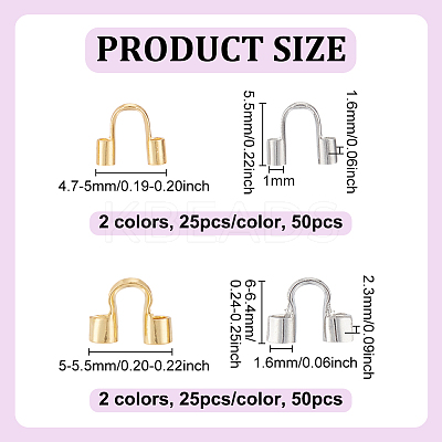 100Pcs 4 Styles 304 Surgical Stainless Steel Wire Guardian and Protectors STAS-UN0062-01-1