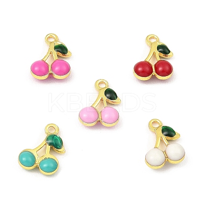 Brass Enamel Charms KK-K337-01G-1