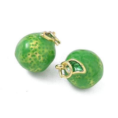 Brass Enamel Pendants KK-L256-44G-06-1