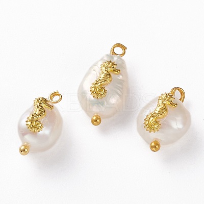 Natural Keshi Pearl Pendants PALLOY-JF00594-02-1