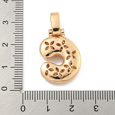 Brass Micro Pave Clear Cubic Zirconia Pendants KK-B099-01G-C-1