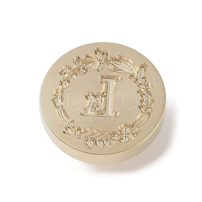 Golden Tone Wax Seal Brass Stamp Head DIY-B079-01G-L-1