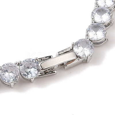 Brass with Cubic Zirconia Link Bracelets BJEW-Q350-01P-1