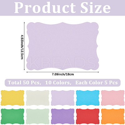 50Pcs 10 Colors DIY Paper Blank Greeting Cards AJEW-CP0010-26B-1