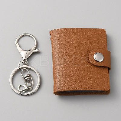 2 Inch Leather Cover Mini Photocard Holder Book AJEW-WH0248-366B-1