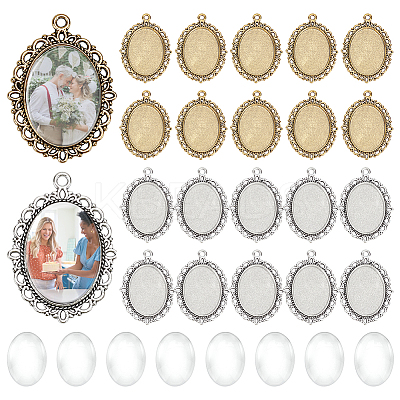 DIY Oval Pendants Making Kits DIY-PH0032-17-1