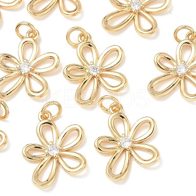 SHEGRACE Brass Micro Pave Clear Cubic Zirconia Pendants XGRQ3P951-630G-1