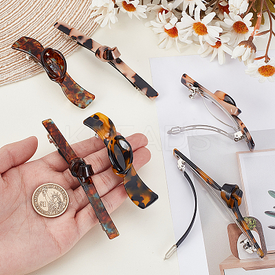 6Pcs 6 Styles Acetic Acid and Iron Snap Hair Clips PHAR-GA0001-02-1