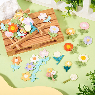 42Pcs 21 Styles Flower Computerized Embroidery Cloth Patches PATC-TA0001-27-1