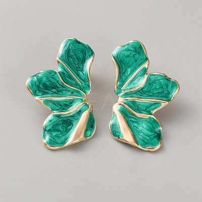Alloy Enamel Stud Earrings EJEW-WH0014-169-1