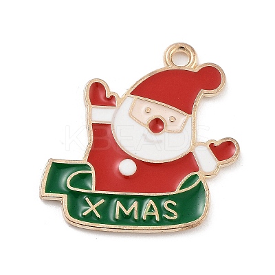 Christmas Light Gold Plated Alloy Enamel Pendants ENAM-M219-02KCG-1