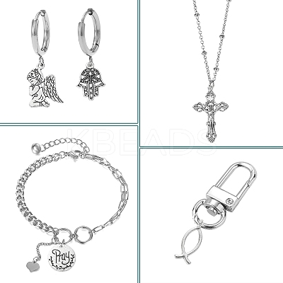 100Pcs 10 Styles Tibetan Style Alloy Pendants TIBEP-CJ0003-52-1