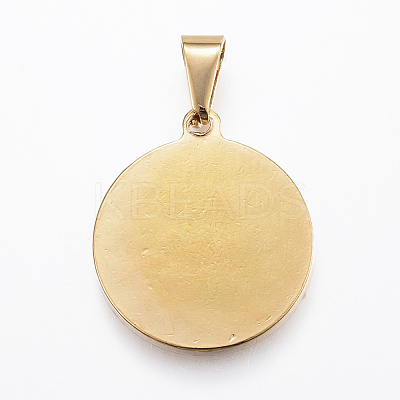 Real 18K Gold Plated 304 Stainless Steel Pendants X-STAS-H372-01C-1