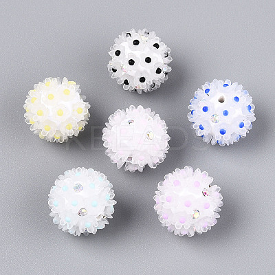 Handmade Polymer Clay Rhinestone with Resin Daisy Flower CLAY-T022-02A-1