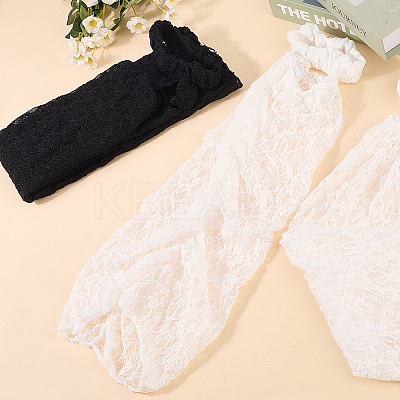 2 Pairs 2 Colors Polycotton Leg Sleeves AJEW-CY0001-29-1