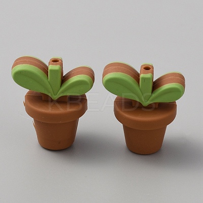 Leaf Pot Food Grade Eco-Friendly Silicone Beads LS-SIL-WH0014-18G-1