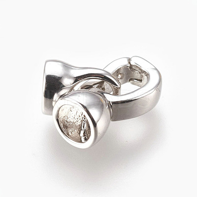 Brass Micro Pave Cubic Zirconia Fold Over Clasps KK-P164-05P-1