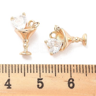 Brass Glass Charms KK-M102-32G-1