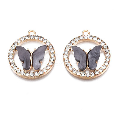 Alloy Rhinestone Pendants X1-PALLOY-S183-001A-RS-1