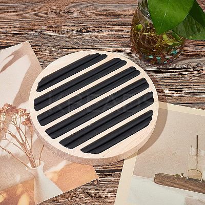 6-Slot Wood Finger Ring Display Plate EDIS-WH0012-09A-1