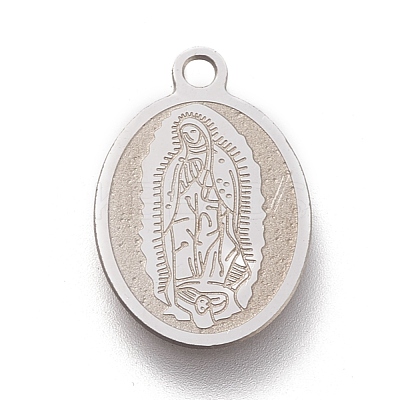 Non-Tarnish 304 Stainless Steel Lady of Guadalupe Charms STAS-M228-Q01-P-1