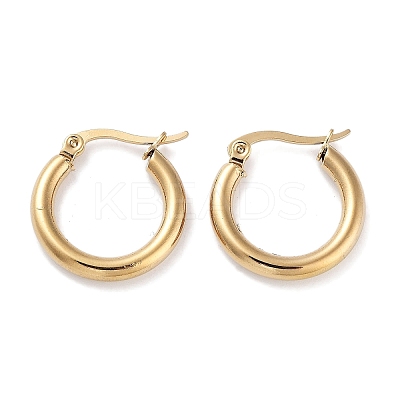 Ring 304 Stainless Steel Hoop Earrings for Women Men EJEW-B049-01A-G-1