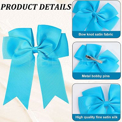Bowknot Polyester Alligator Hair Clips for Women Girls OHAR-CP0001-26B-1