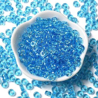Transparent Colours Glass Seed Beads SEED-E001-T3x6mm-05-1