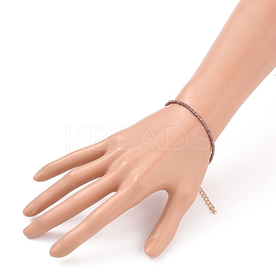 Faceted Electroplate Glass Beaded Bracelets BJEW-JB05693-03-1