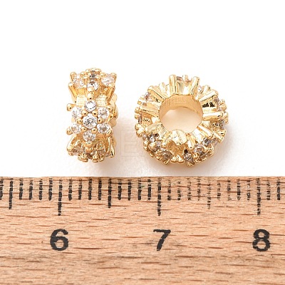 Brass Micro Pave Clear Cubic Zirconia European Beads LS-KK-F942-11G-1